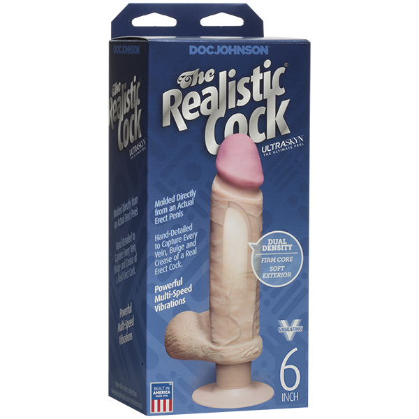   6     The Realistic Cock UR3 Vibrating 6 - White