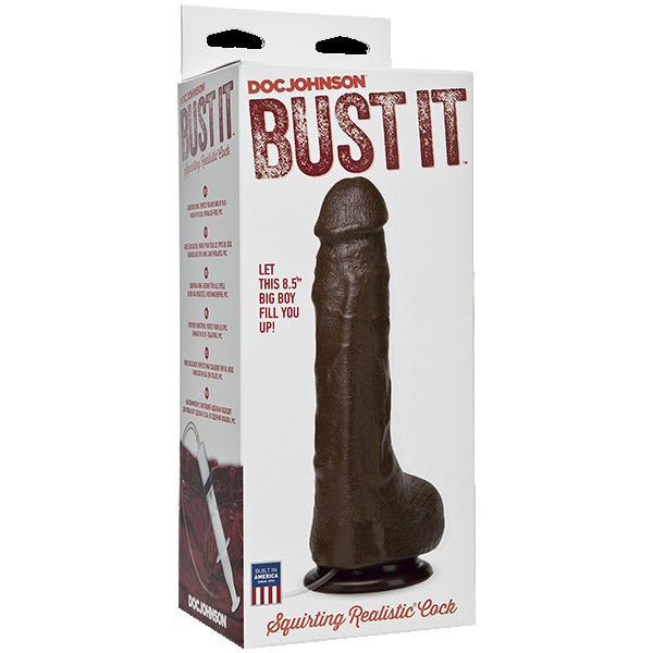       Bust It - Squirting Realistic Cock - Chocolate