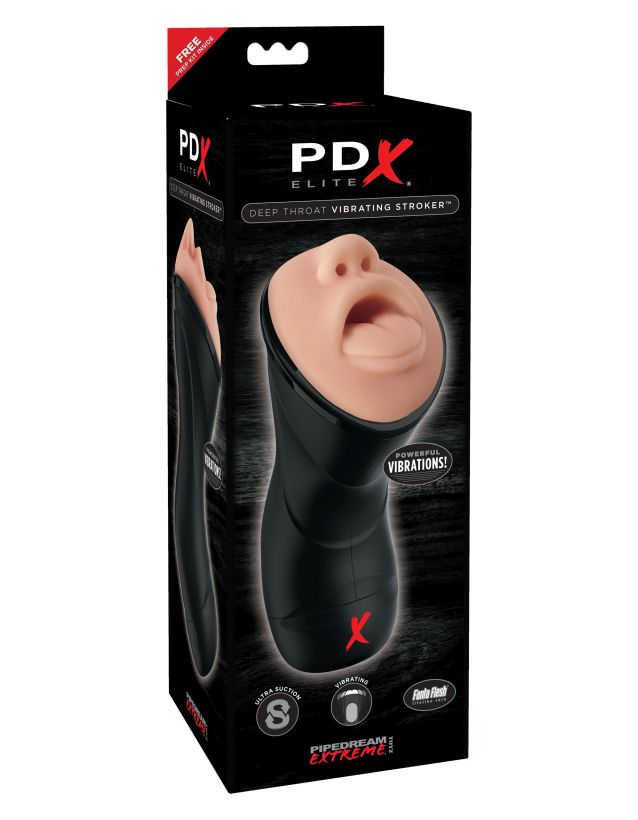 -     PDX ELITE Deep Throat Vibrating Stroker