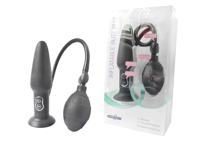 Анальная пробка INFLATABLE BUTT PLUG на присоске с расширением и вибрацией 7 ф-ций Анальная пробка INFLATABLE BUTT PLUG на присоске с расширением и вибрацией 7 ф-ций