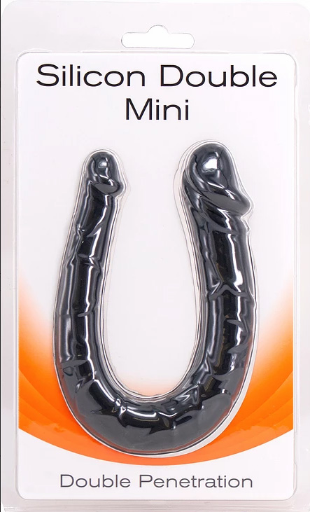 Двусторонний минифаллоимитатор Silicon Double Mini черный Двусторонний минифаллоимитатор Silicon Double Mini черный