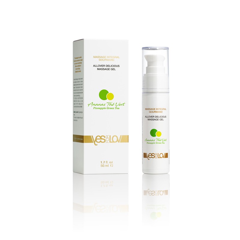 ������������� ��������� ���� 3 � 1 ������-������� ��� ALLOVER DELICIOUS MASSAGE GEL PINEAPPLE GREEN TEA 50ml 