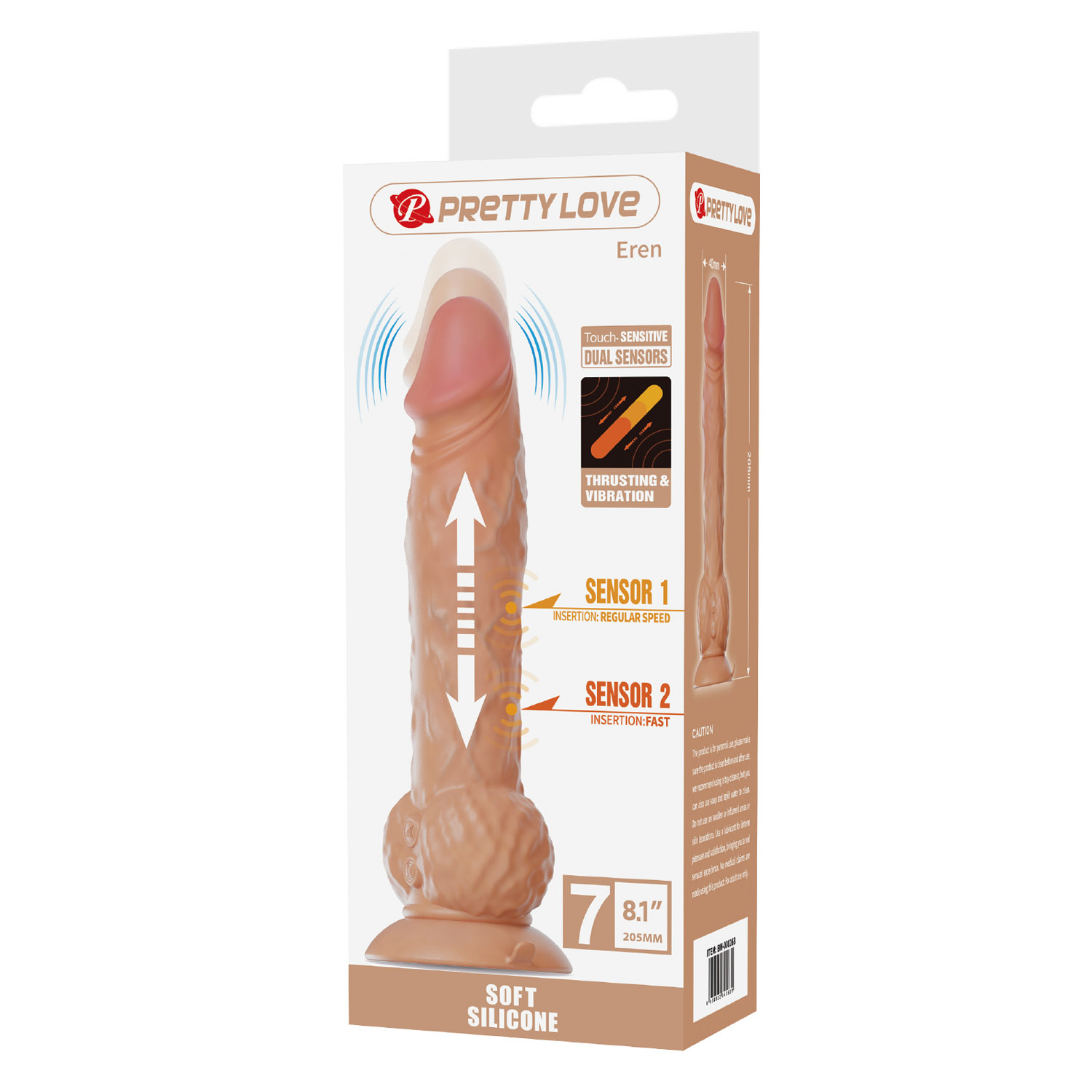 Вибростимулятор-реалистик на присоске c сенсорной технологией Eren Вибростимулятор-реалистик на присоске c сенсорной технологией Eren